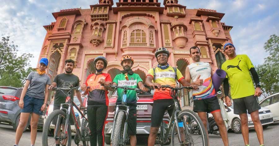 Cycling at Patrika gate on JLN marg Jaipur - Places to cycling in Jaipur