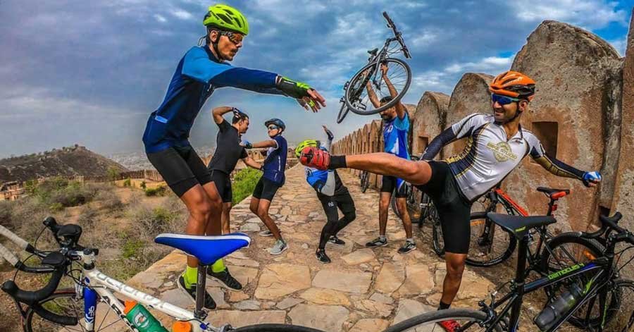 Places to cycle in Jaipur via Jalmahal and kanak ghati