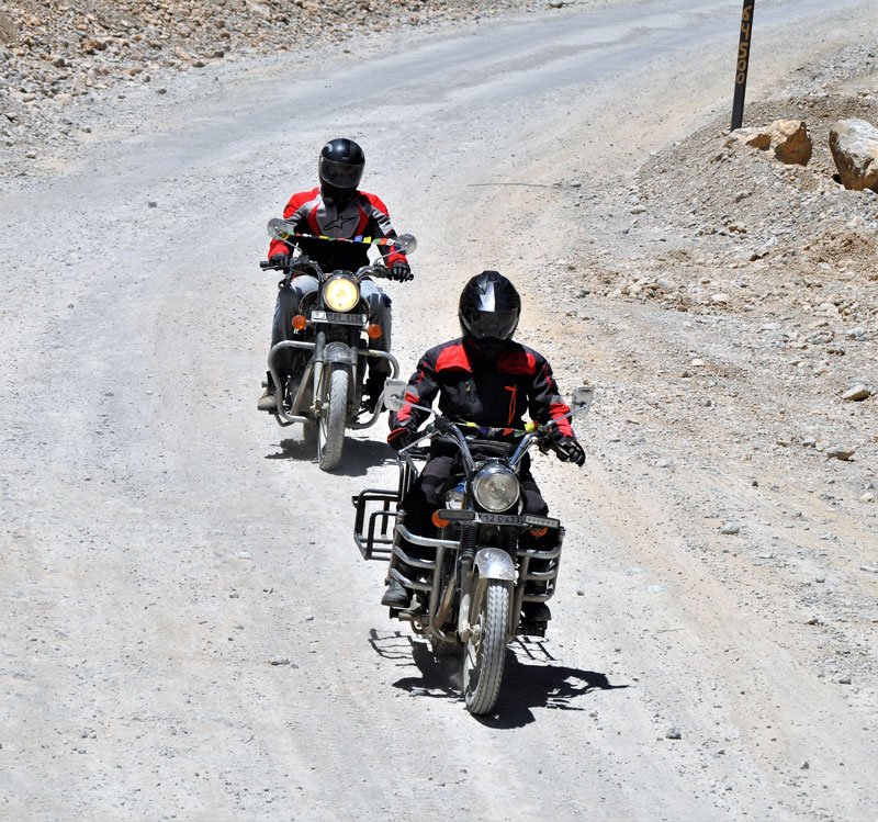 The roads are dry even in August which is the leak monsoon month. Riding to Key Monastery