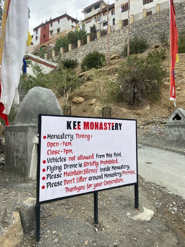 Timings and rules at Key Monastery