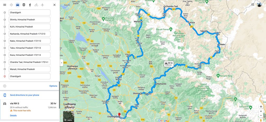 Spiti valley from Jaipur taking route from Shimla and return from Manali