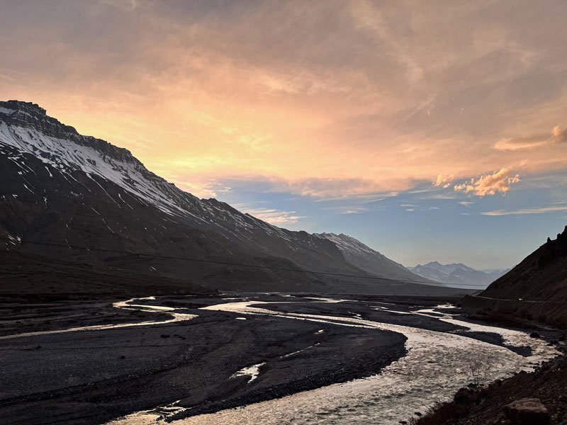 View of Spiti river from Key Monastery