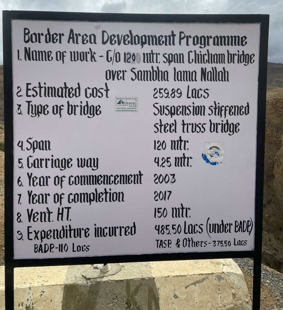 Chicham bridge sign board