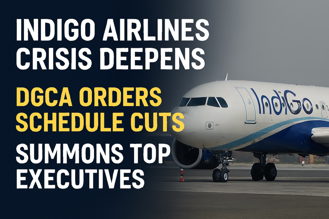 IndiGo Airlines Crisis Deepens: DGCA Orders Schedule Cuts, Summons Top Executives as Flight Cancellations Continue Indigo Airlines crisis