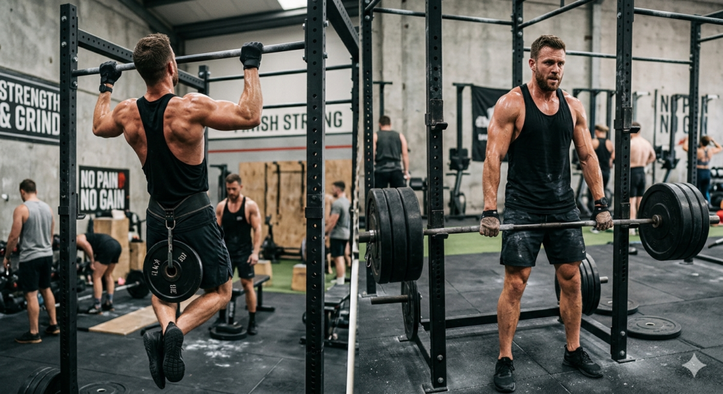 Chin-Up and Barbell Shrug Finisher